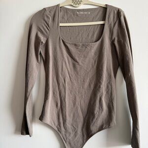 Abercrombie & Fitch Brown Long Sleeve Bodysuit